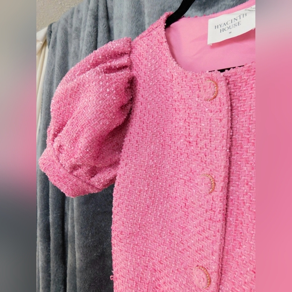 NWT Hyacinth House Tweed Kit Mini Dress Size Medium in Pink Color by Tuckernuck - Picture 10 of 15